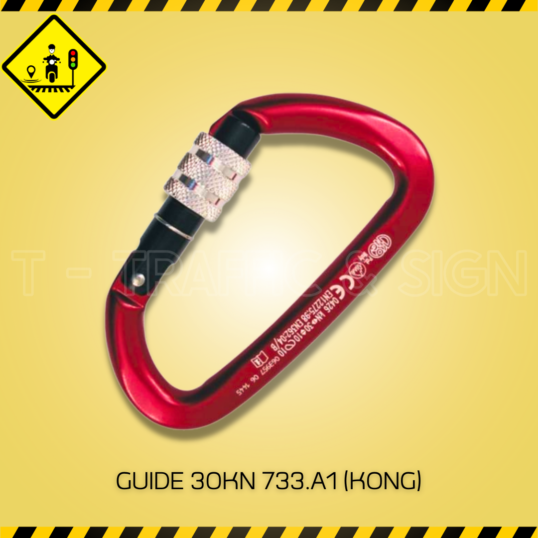 ห่วงคาราบิเนอร์ KONG GUIDE 733.000.4.A1 | Carabiner สำหรับงานปีนป่าย โรยตัว และอุตสาหกรรมที่สูง มาตรฐานยุโรป CE