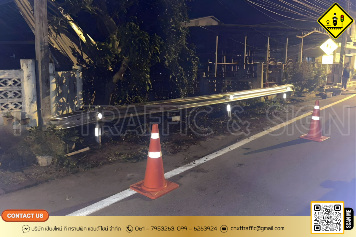 ติดตั้งการ์ดเรลมาตรฐานกรมทางหลวง พื้นที่ ต.ศรีเตี้ย อ.บ้านโฮ่ง จ.ลำพูน